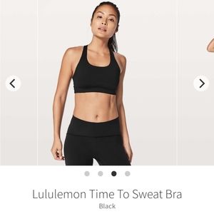 LULULEMON - Time to Sweat Sports Bra - Black - Size 6